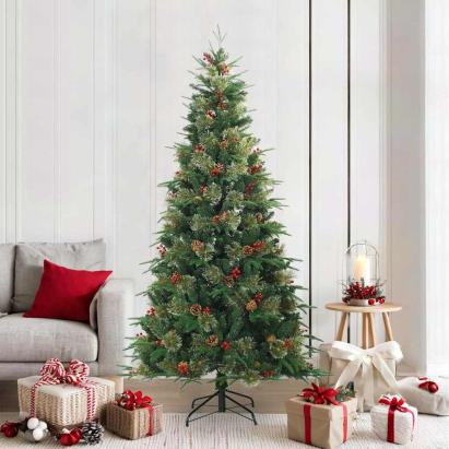 Brad de Crăciun artificial cu ramuri articulare Verde 210 cm GartenMobel Dekor