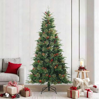 Brad de Crăciun artificial cu ramuri articulare Verde 240 cm GartenMobel Dekor