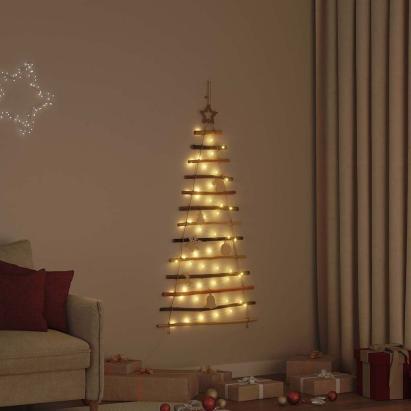 Brad de Crăciun cu 50 LED natural 120 cm lemn masiv de frasin GartenMobel Dekor