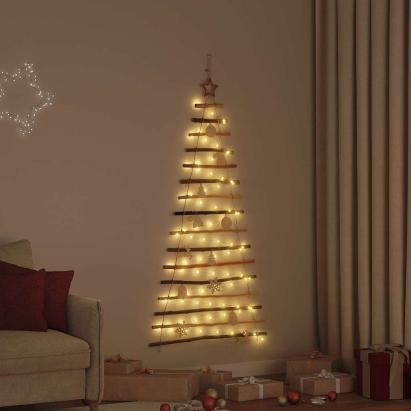 Brad de Crăciun cu 80 LED natural 150 cm lemn masiv de frasin GartenMobel Dekor