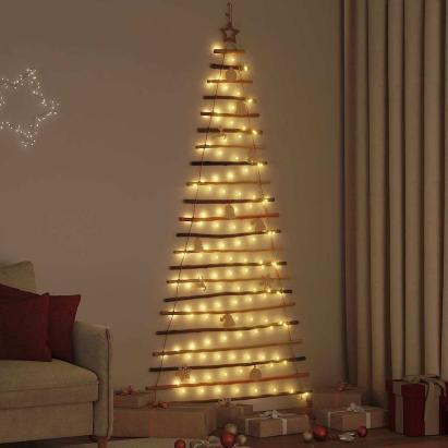 Brad de Crăciun cu 130 LED natural 210 cm lemn masiv de frasin GartenMobel Dekor