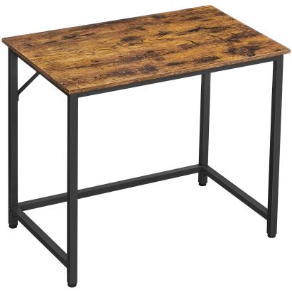 VASAGLE Birou PC compact, stil industrial, PAL si cadru metalic, 80x50x76 cm, maro rustic Household NewTrend