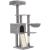 FEANDREA Ansamblu de joaca pisici, 4 niveluri, stalpi sisal, cos, vizuina si placa de zgariat, 46x41x135 cm, gri deschis Household NewTrend