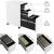 SONGMICS Dulap birou rollbox, cu 3 sertare si roti, corp metalic preasamblat cu incuietoare, pentru documente A4, 46x30x59 cm, alb Household NewTrend