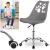Scaun birou ergonomic, cu sezut din spuma, reglabil pe inaltime, maxim 120 kg, 90x49x48 cm, gri Household NewTrend