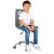 Scaun birou ergonomic, cu sezut din spuma, reglabil pe inaltime, maxim 120 kg, 90x49x48 cm, gri Household NewTrend