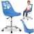 Scaun birou ergonomic, cu sezut din spuma, reglabil pe inaltime, maxim 120 kg, 90x49x48 cm, albastru Household NewTrend