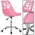 Scaun birou ergonomic, cu sezut din spuma, reglabil pe inaltime, maxim 120 kg, 90x49x48 cm, roz Household NewTrend