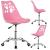 Scaun birou ergonomic, cu sezut din spuma, reglabil pe inaltime, maxim 120 kg, 90x49x48 cm, roz Household NewTrend