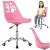 Scaun birou ergonomic, cu sezut din spuma, reglabil pe inaltime, maxim 120 kg, 90x49x48 cm, roz Household NewTrend