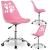 Scaun birou ergonomic, cu sezut din spuma, reglabil pe inaltime, maxim 120 kg, 90x49x48 cm, roz Household NewTrend