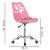 Scaun birou ergonomic, cu sezut din spuma, reglabil pe inaltime, maxim 120 kg, 90x49x48 cm, roz Household NewTrend