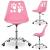 Scaun birou ergonomic, cu sezut din spuma, reglabil pe inaltime, maxim 120 kg, 90x49x48 cm, roz Household NewTrend