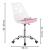 Scaun birou ergonomic, cu sezut din spuma, reglabil pe inaltime, maxim 120 kg, 90x49x48 cm, alb si roz Household NewTrend