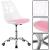 Scaun birou ergonomic, cu sezut din spuma, reglabil pe inaltime, maxim 120 kg, 90x49x48 cm, alb si roz Household NewTrend