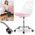 Scaun birou ergonomic, cu sezut din spuma, reglabil pe inaltime, maxim 120 kg, 90x49x48 cm, alb si roz Household NewTrend