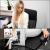 Scaun birou reglabil, ergonomic, cu spatar din microplasa respirabila si baza metalica cromata, 117x58x60 cm, negru Household NewTrend