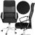 Scaun birou reglabil, ergonomic, cu spatar din microplasa respirabila si baza metalica cromata, 117x58x60 cm, negru Household NewTrend