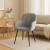Scaun living tapitat, design modern, catifea, picioare metalice, 85x52x46 cm, gri Household NewTrend