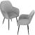 Scaun living tapitat, design modern, catifea, picioare metalice, 85x52x46 cm, gri Household NewTrend