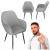 Scaun living tapitat, design modern, catifea, picioare metalice, 85x52x46 cm, gri Household NewTrend