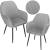 Scaun living tapitat, design modern, catifea, picioare metalice, 85x52x46 cm, gri Household NewTrend