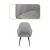 Scaun living tapitat, design modern, catifea, picioare metalice, 85x52x46 cm, gri Household NewTrend