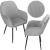 Scaun living tapitat, design modern, catifea, picioare metalice, 85x52x46 cm, gri Household NewTrend
