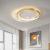 Lustra LED cu telecomanda LUNARO 110W, 2 Cercuri, lumina Rece/Calda/Neutra, Dimabila, Auriu Alb ModernLight Concept