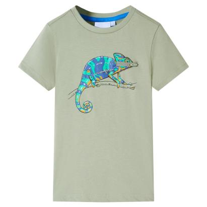 Tricou pentru copii cu mâneci scurte, kaki deschis, 140 GartenMobel Dekor