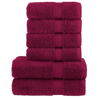 Set de prosoape premium SOLUND, 6 piese, bordo, 600 g/m² GartenMobel Dekor