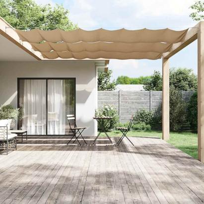 Copertină verticală, gri taupe, 180x1200 cm, țesătură oxford GartenMobel Dekor