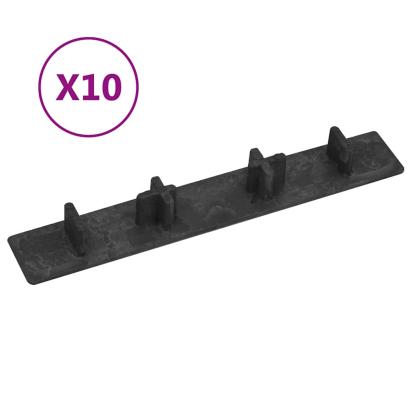 Capace de capăt pardoseală terasă, 10 buc., negru, plastic GartenMobel Dekor