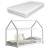 Pat copii Haus W cu saltea 70 x 140 cm 50 Kg alb [en.casa] HausGarden Leisure