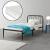 Pat dormitor Hanco 90 cu saltea metal negru mat [en.casa] HausGarden Leisure