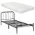 Pat dormitor Hanco 90 cu saltea metal negru mat [en.casa] HausGarden Leisure