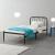 [en.casa]® Pat rama metalica Hanko 1, 208cm x 95cm x 88cm, otel, negru, pentru 1 persoana HausGarden Leisure