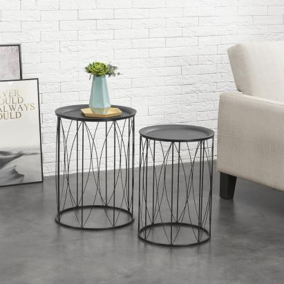 Masute cafea Franta set 2 bucati masuri diferite [en.casa] HausGarden Leisure