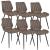Scaune bucatarie Pohorje set 6 buc imitatie piele/metal maro inchis [en.casa] HausGarden Leisure