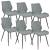 Scaune bucatarie Pohorje set 6 buc poliester/metal gri inchis [en.casa] HausGarden Leisure