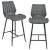 Scaune bar Noni 2 set 2 buc metal/imitatie piele gri inchis [en.casa] HausGarden Leisure