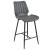 Scaune bar Noni 2 set 2 buc metal/imitatie piele gri inchis [en.casa] HausGarden Leisure