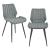 Scaune design Nori 1 set 2 buc metal/poliester gri inchis [en.casa] HausGarden Leisure