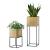 Suport flori Juprelle 2 bucati masuri diferite metal negru/auriu [en.casa] HausGarden Leisure