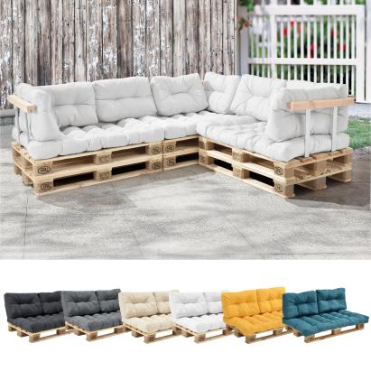 Set perne decorative mobilier paleti Gardenia 3 perne alb [en.casa] HausGarden Leisure