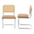 Set 2 bucati scaune, en.casa, Gamvik, 83 x 50 x 54 cm, piele sintetica, ratan, metal, maro, culoarea cromului, cu suprafata sezut capitonata HausGarden Leisure