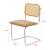 Set 2 bucati scaune, en.casa, Gamvik, 83 x 50 x 54 cm, piele sintetica, ratan, metal, maro, culoarea cromului, cu suprafata sezut capitonata HausGarden Leisure