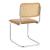 Set 2 bucati scaune, en.casa, Gamvik, 83 x 50 x 54 cm, piele sintetica, ratan, metal, maro, culoarea cromului, cu suprafata sezut capitonata HausGarden Leisure