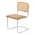 Set 2 bucati scaune, en.casa, Gamvik, 83 x 50 x 54 cm, piele sintetica, ratan, metal, maro, culoarea cromului, cu suprafata sezut capitonata HausGarden Leisure