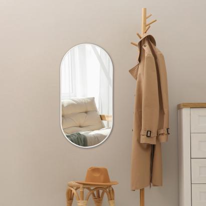 Oglinda de perete, en.casa, PXIT-0242 Picciano, 30 x 60 cm, aluminium, alb mat HausGarden Leisure
